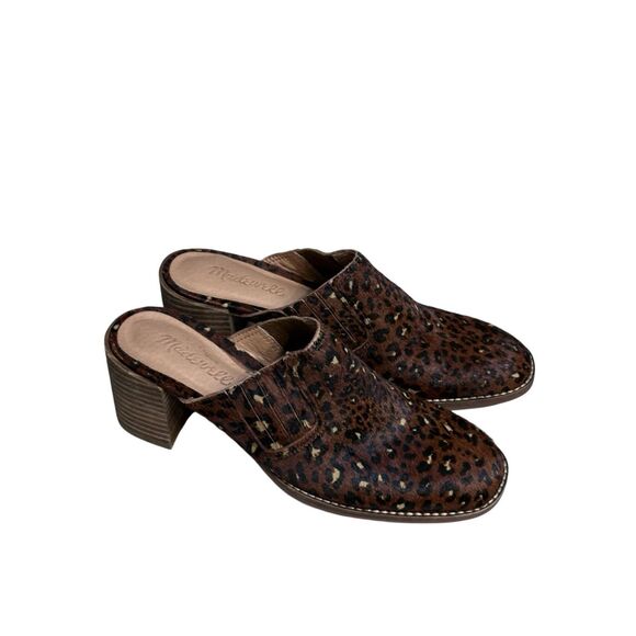 New Madewell The Carey Mule in Painted Leopard Calf Hair Women’s Slip On Shoes - Picture 4 of 14
